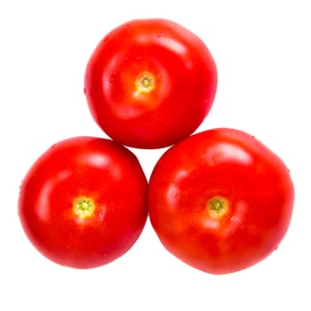Red tomato on a white background