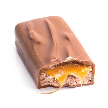 Chocolate bar on a white background