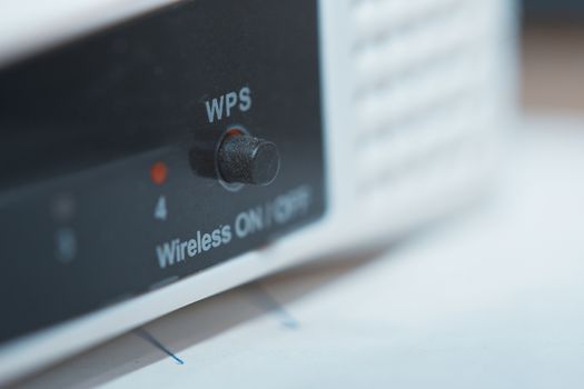Network modem. Close-up horizontal photo