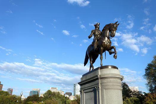 Boston Massachusetts George Washington statue located in the Public Garden.