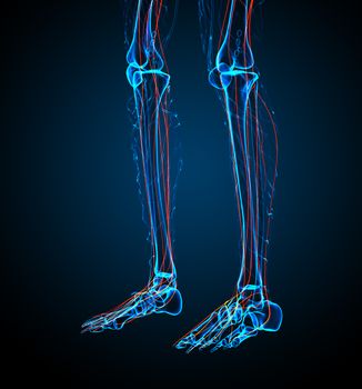 3d render medical illustration of the nerve system - side view