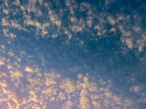 Sunset clouds a mixture of blue and purple cloud scape