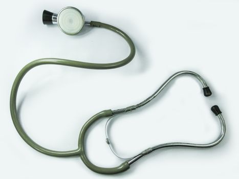 Foldable Stethoscope full,complete isolated on white.