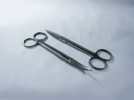 Surgical instruments two scissors in a setup on white background







Surgical instruments in a setup of two.