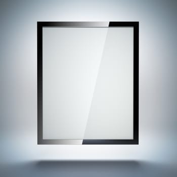 A 3d illustration blank template layout of abstract tablet pc or electronic photo frame on simple background.