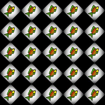 Digital computer graphic - background with a fishes for design.
