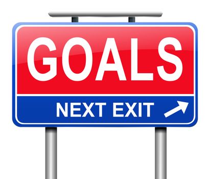 Illustration depicting a sign with a goal concept.