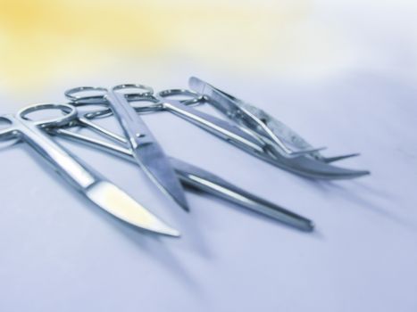 Surgical instruments in a setup for O.T.