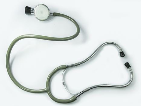 Foldable Stethoscope full,complete isolated on white.