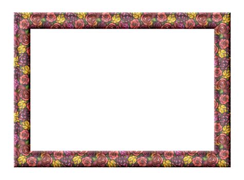 
Rectangular frame for pictures with roses texture painted with oil on a white background