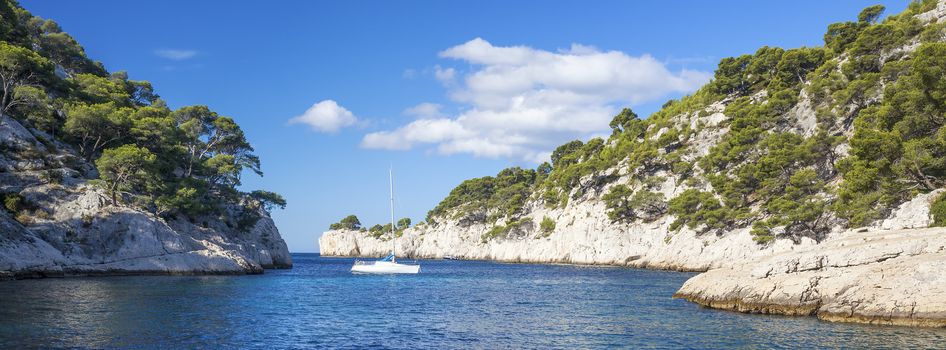 Calanques of Port Pin, panoramic view,  Cassis, France
