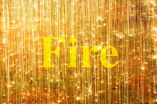 Word FIRE (uppercase) on background