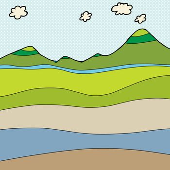 Blank water table mountain cross section drawing