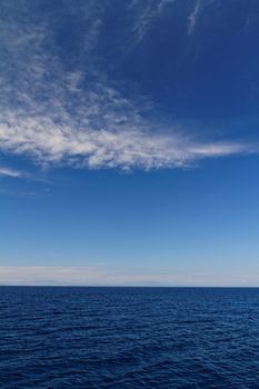 Photo of the blue sea and the blue sky