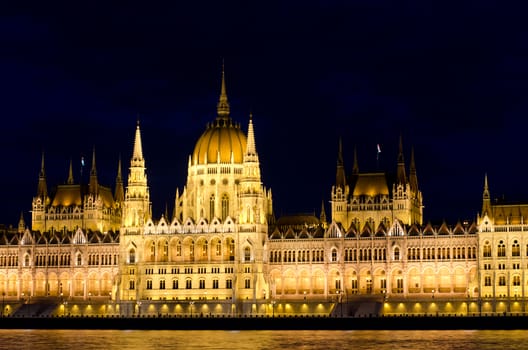 Hungarian parliament at night, Budapest