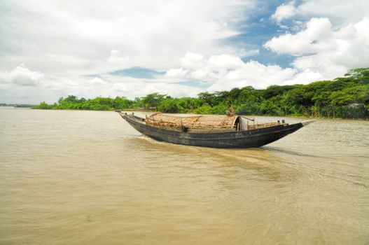 Traditional old river boat in Bangladesh