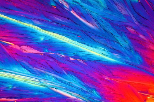 Citric acid is a common chemical and used for food production as cleaning agent or for cosmetics.  The photos are made under the microscope with a magnification of 100x and in polarized light.