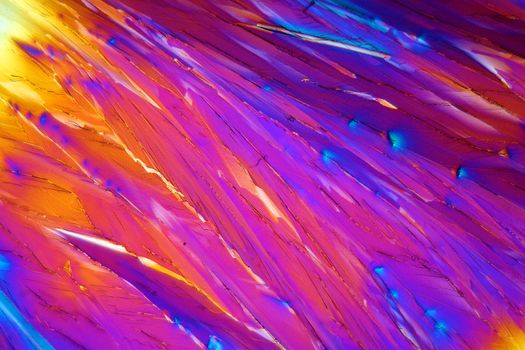 Citric acid is a common chemical and used for food production as cleaning agent or for cosmetics.  The photos are made under the microscope with a magnification of 100x and in polarized light.