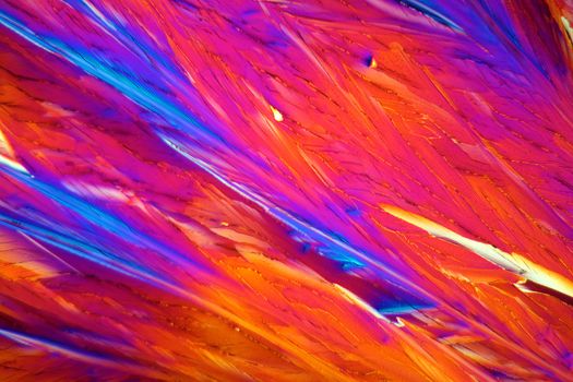 Citric acid is a common chemical and used for food production as cleaning agent or for cosmetics.  The photos are made under the microscope with a magnification of 100x and in polarized light.