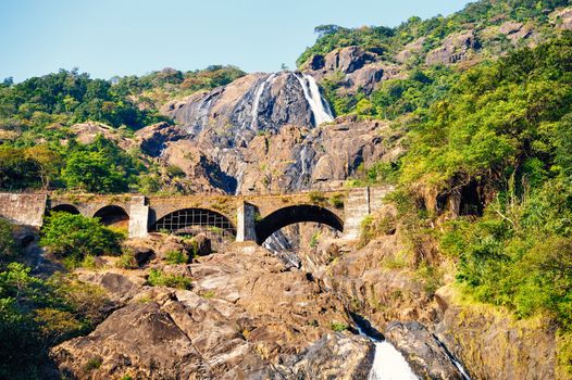 Waterfall Dudhsagar in Goa. Indian National Park