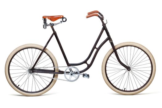 Vintage bicycle isolated on white. Including clipping path