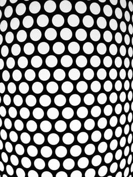 Black and white dotted pattern. Detail of a lampshade.