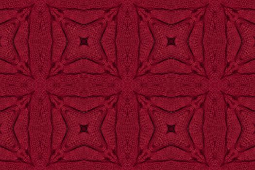 Seamless knitted texture burgundy, kaleidoscopic abstraction