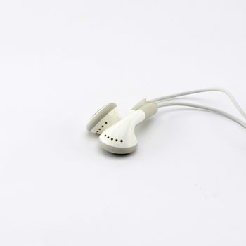 white earphone isolated on white background