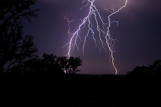 Multi-strike lightning in Texas Hill Country