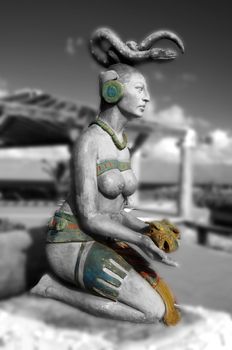 Statue of Ixchel, Goddess of the Moon, Isla Mujeres, Mexico