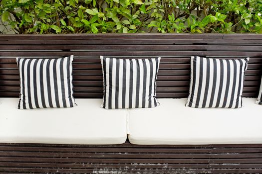 cushions on the sofa in living room of beach villa