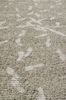 Footprints confused on sand