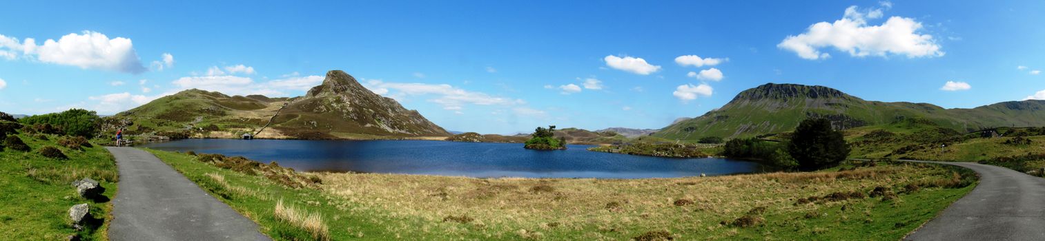 Panorama of Llynnau Gregennen, in Snowdonia National Park