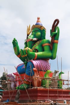 There is under construction statue of Ganesha.