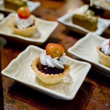 assortment of sweets in buffet line