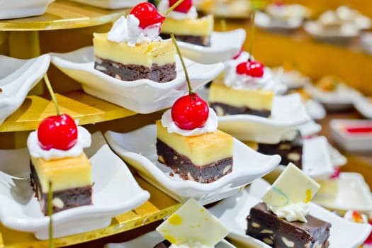 assortment of sweets in buffet line