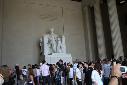 Washington DC, USA - may 13, 2012. The statue of Lincoln Memorial in Washington, D.C.