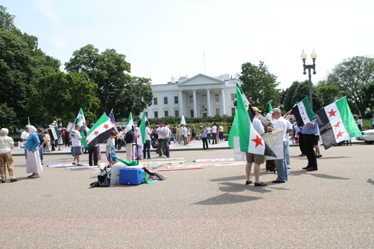 Washington DC, USA - may 13, 2012. Protest the Syrian Diaspora against Russia's support of Assad's regime