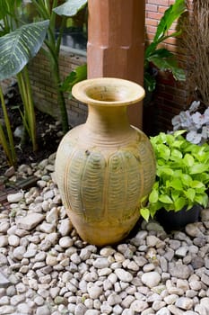 Clay jar in the garden