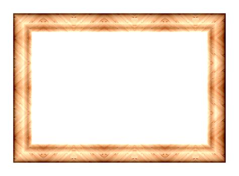 Wooden rectangular frame for paintings isolated on white background