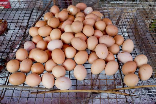 grill eggs at market,thailand