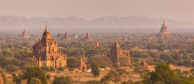 Temples of Bagan an ancient city located in the Mandalay Region of Burma, Myanmar, Asia.