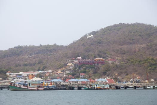 Marina on the island. Near the mountain village of fishermen.