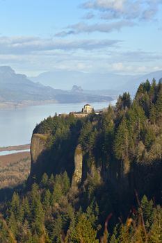 Vista House landmark in northern Oregon Columbia River Gorge.