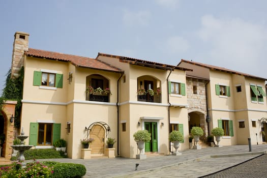 Windows, Balcony in House Tuscany Style, Italy, Europe