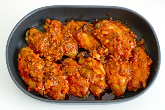 Fried Chicken New Orleans.sweet and spicy isolated on white background.