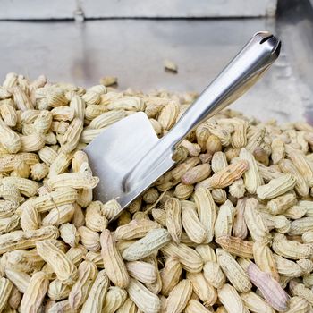 close-up of some peanuts. backgroundr