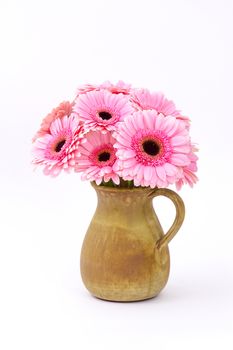 pink gerbera flowers in a vase