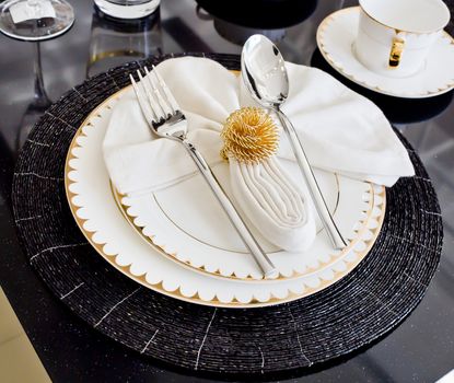 Luxury table setting for dine in hotel