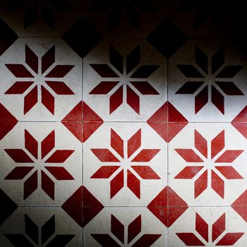 Tiles red and white colors background texture